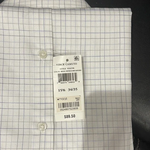 Vince Camuto Cutaway collar dress shirt Slim Fit Sz 15.5 34/35 - Picture 10 of 10